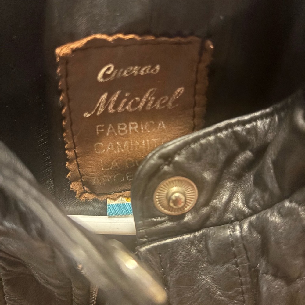 Michele Black Leather Bag with Teal Accent